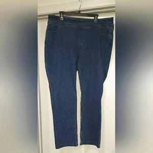 the PARK AVE fit Denim Mid Rise Straight Leg Pull-On Pants